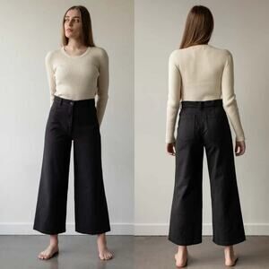 Wide Leg Black Pants for Women